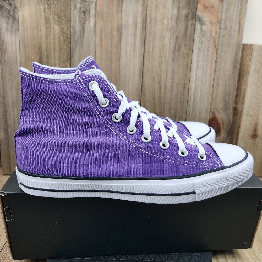 Mens Converse CT Hi Chuck Taylor Electric Purple Canvas High Top Shoes - Picture 4 of 8